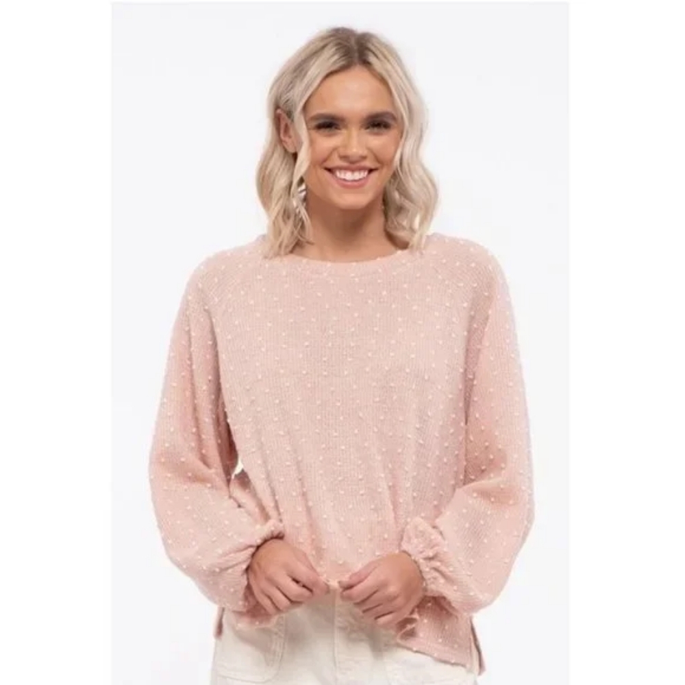 Pink/blush Swiss pink dot sweater
